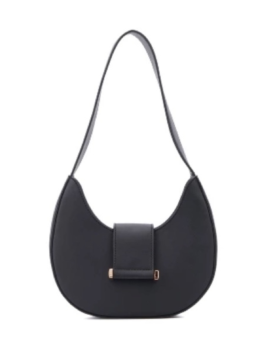 Classic Black Crescent Shoulder Bag - Minimalist Women's Handbag